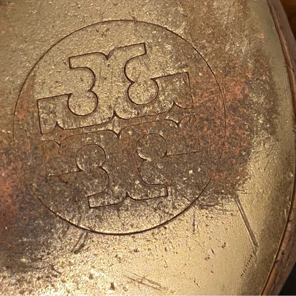 Tory Burch Wedge Heels Women’s 9M Brown Leather Cork Beaded *Missing Ankle Strap - Picture 8 of 12